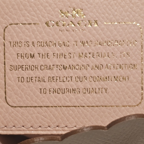 Coach light pink laser cut flower leather shoulder tote EUC #F38158 - Picture 13 of 16